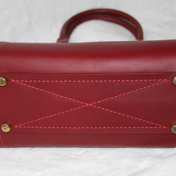 Coach Troupe Tote Deep Red Leather Purse Handbag - Picture 7 of 7